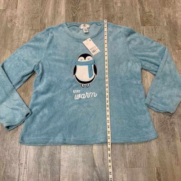 NWT INTECO intimates 3X plush fleece penguin long sleeve top - Picture 8 of 12